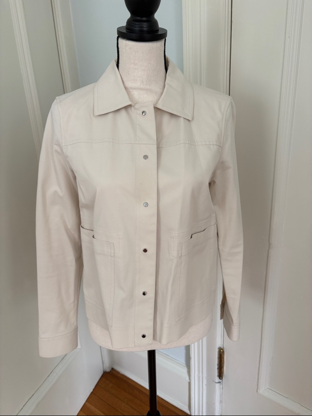 Lafayette 148 New York Cream Snap-Front Utility Jacket